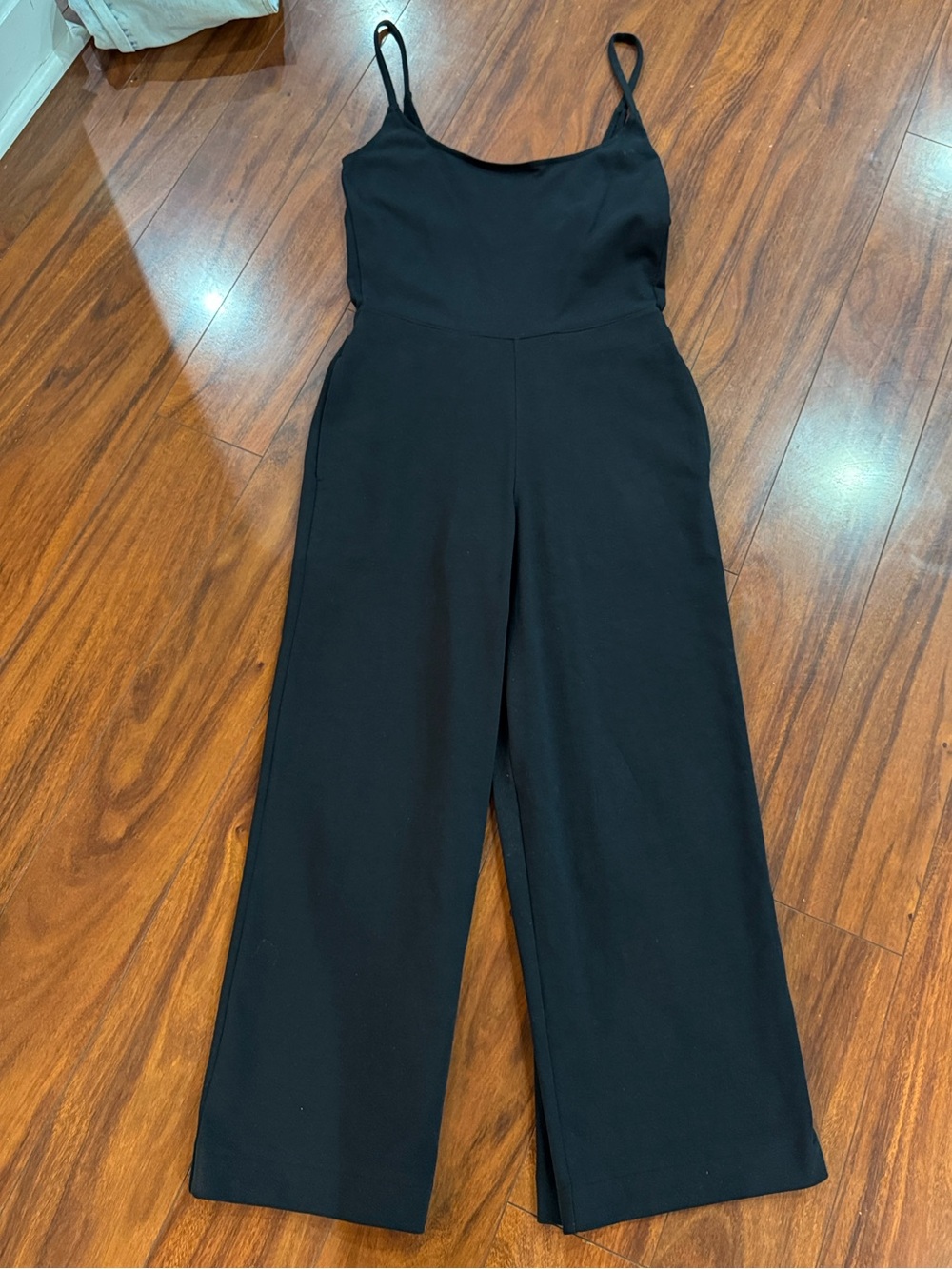 Vince Black Sleeveless Wide-Leg Jumpsuit with Thin Straps